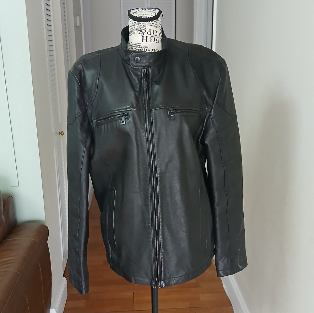 INC‎ International Concepts Motorcycle leather jacket